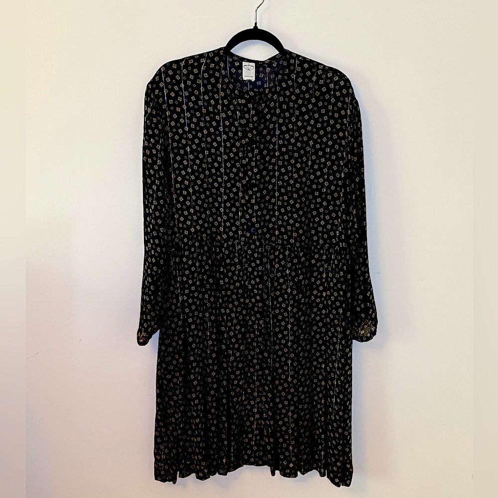 Black Sheer Striped Vintage 90's Dress